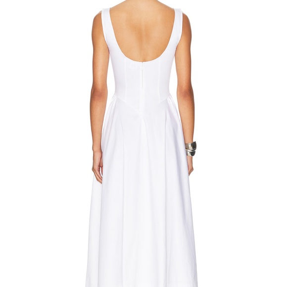 Helsa Chic White Sleeveless Midi Dress / Size M - Picture 3 of 5